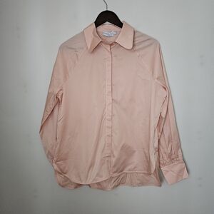 HARSHMAN Brook Button-down Twill Shirt Rose Cloud Soft Pink Cotton Classic Chic